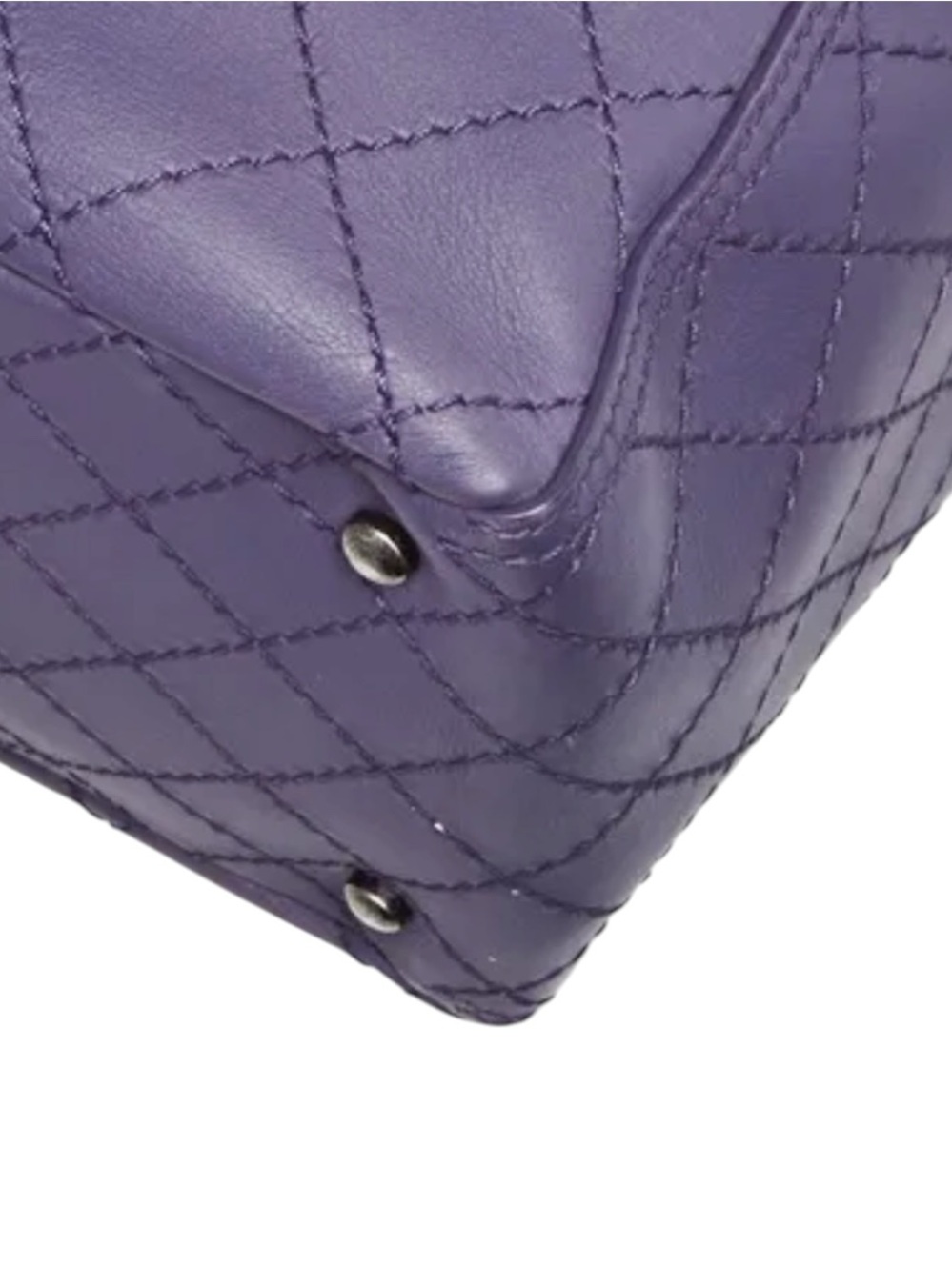 CHANEL Purple Quilted Calfskin Leather CC Pocket Tote Bag - Picture 3 of 8